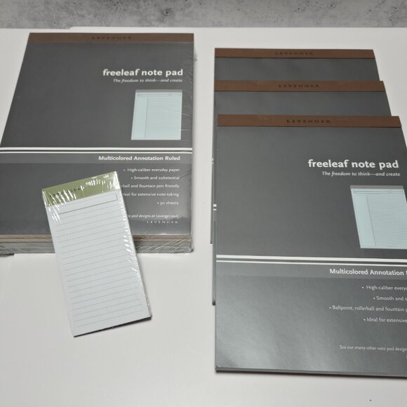 Lot Of 8 Pads LEVENGER Freeleaf Note Pads Annotation Ruled 11